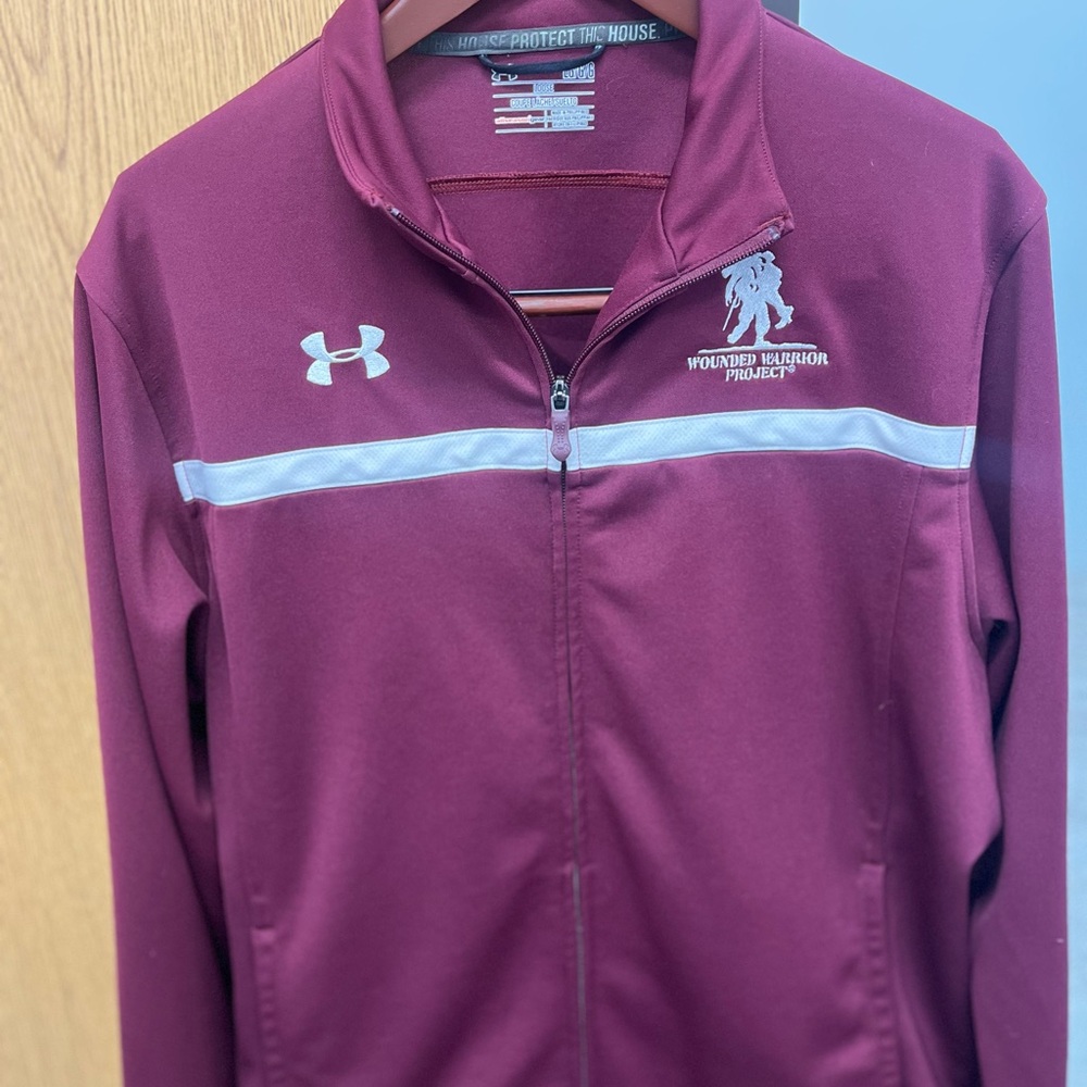 Under Armour Wounded Warrior  Project Burgundy Zip-up Jacket